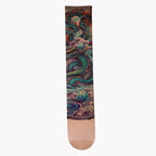 Fashion Simulated Tattoo Single-leg Socks Sexy Perspective Tattooed Stockings Mesh Personality Printed Thigh Socks Unisex