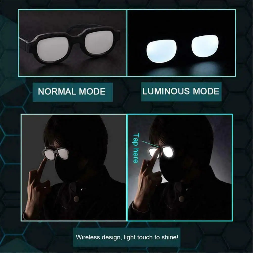 LED Glasses Anime Spoof Glasses Funny Anti-break LED Light Luminous Cosplay Eyewear Prop Party Club Glasses Christmas Gifts