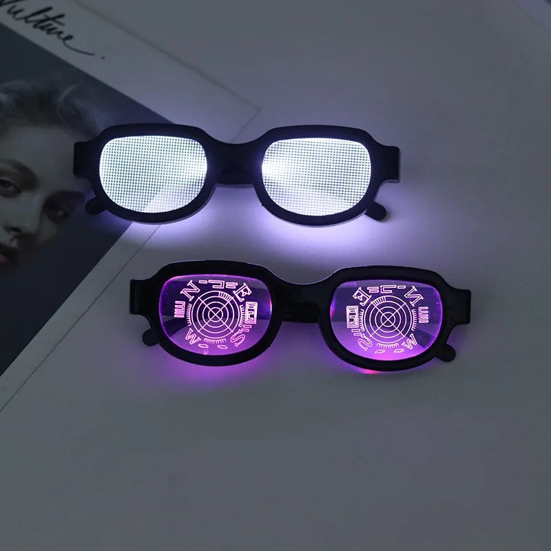 LED Technology Luminous Glasses Conan Same Funny Personality Performance Glasses Cosplay Props KTV Bar Party Decoration