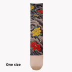 Fashion Simulated Tattoo Single-leg Socks Sexy Perspective Tattooed Stockings Mesh Personality Printed Thigh Socks Unisex